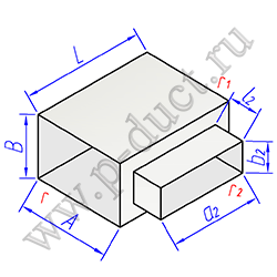 Тройник прямоугольного сечения с прямоугольной прямой врезкой